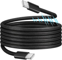 LogiLink USB 2.0 Type-C kábel, C/M - C/M, mágneses, 100W, nejlon, fekete, 1 m