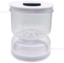 Flippy Pickle Jar, Flippy, folyadékleválasztóval, Hermetikus, Hőálló, Homokóra típusú, 800 ml, ABS, Fehér, 13x11 cm (125834)