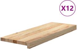 vidaXL 12 db tömör tölgyfa lépcsőfokok kezeletlen 70x25x2 cm 3282917 (3282917)