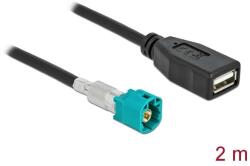Delock Kábel HSD Z apa - A-típusú USB 2.0 anya 2 m (90488) - pepita