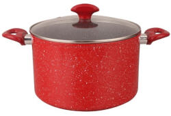 Voltz Oala Oliver Voltz Florence OV54418AP20D, 20 cm, 4, 3 l, Acoperire marmorata, Fara PFOA, Pentru aragaz si plite, Inductie, Rosie (OV54418AP20D)