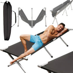 Kik Ikonka Patul de camping pliabil 150kg - Negru (KX4833_3)
