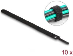 Delock Befűzős kábelkötegelő hossza 200 mm fekete 12 mm, 10 db. (19011) (19011)