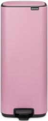 Brabantia Bo Pedal Bin pedálos hulladékgyűjtő szagmentesen záródó Soft-Close fedél, karcsú, négyzetes forma, műanyag tartály, 30L - O méret, acél, rózsaszín-lila - 255403 (BR255403)