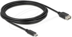 Delock USB 2.0 kábel USB Type-C apa EASY USB Type-A anya, 3 m (81538) - pepita