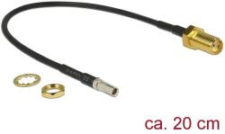 Delock Antennakábel SMA jack válaszfal & gt; TS-9 dugó RG-174 20 cm fekete (89912)
