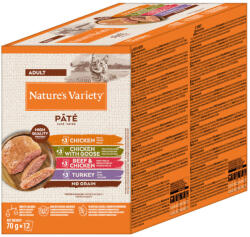 Nature's Variety 24x70g Nature's Variety Original Paté No Grain multipack ( csirke, csirke & liba, marha & csirke, pulyka) nedves macskatáp -25% kedvezmény
