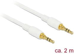 Delock Sztereó Jack Kábel 3, 5 mm 3 tűs férfi & gt; férfi 2 m fehér (85550)