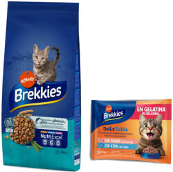 Affinity 15kg Brekkies hal száraz macskatáp+8x85g Daily Delice lazac & tonhal nedves macskatáp ingyen