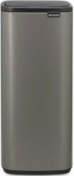 Brabantia Bo Touch Bin nyomófedeles hulladékgyűjtő, karcsú, négyzetes forma, műanyag tartály, 30L - O méret, acél, platinaszürke - 238260 (BR238260)