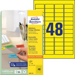 Avery-Zweckform Etichete detașabile Avery 45, 7x21, 2 mm, galbene