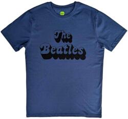 The Beatles Text Logo Shadow Denim Blue L Ing (BEATTEE572MD03)