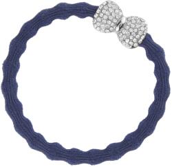 By Eloise London Silver Diamanté Bow színes Navy Blue