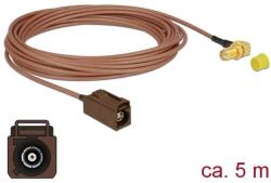 Delock Antenna kábel FAKRA F hüvely & gt; SMA 90 anya válaszfali csatlakozóval RG-316 5 m (89683)