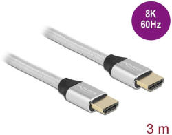 Delock Ultra nagy sebességű HDMI kábel 48 Gbps 8K 60 Hz ezüst 3 m tanúsítvánnyal (85368) - pepita