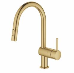 GROHE Baterie bucatarie cu dus extractibil Grohe Minta, Brushed Cool Sunrise, auriu periat mat (32321GN2) (32321GN2)