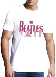 The Beatles Band Silhouettes (Puff Print) White XL Ing (BEATTEE440MW04)