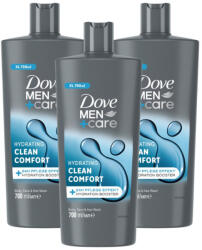 Dove Men+Care Hydrating Clean Comfort tusfürdő testre, arcra, hajra (3x700 ml) + AJÁNDÉK neszesszer táska