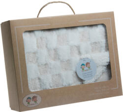 Gamberritos takaró plüss/sherpa kockás 80x110cm bézs 10760 - perfectlife