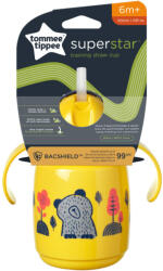 Tommee Tippee itatópohár - Superstar Training Straw Cup szívószálas 300ml 6hó sárga