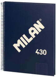 MILAN Caiet cu spirala A4, 80 file, matematica, MILAN 430 albastru