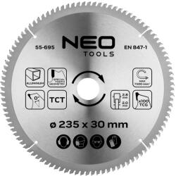 NEO TOOLS Körfűrészlap alu-hoz, keményfém fogakkal, 235x30mm, 100 fog (55-695) - szerszamparadicsom