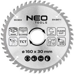 NEO TOOLS Körfűrészlap keményfém fogakkal, 160x30mm, 48 fog (55-603) - szerszamparadicsom