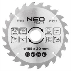 NEO TOOLS Körfűrészlap keményfém fogakkal, 185x30mm, 24 fog (57-662)