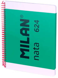 MILAN Caiet cu spirala A4, 80 file, matematica, MILAN Nata 624 verde