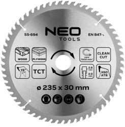 NEO TOOLS Körfűrészlap merülőfűrészhez keményfém fogakkal, 235x30mm, 60 fog (55-694)