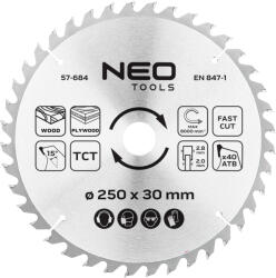 NEO TOOLS Körfűrészlap keményfém fogakkal, 250x30mm, 40 fog (57-684)