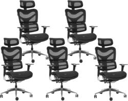 Mercury 5PACK ARIES JNS-701 ergonomikus irodai szék, fekete színben (5 db)