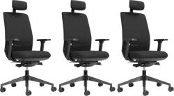 Mercury 3PACK OPTIMA ergonómikus irodai szék, fekete (3 db)
