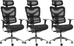 Mercury 3PACK ARIES JNS-701 ergonomikus irodai szék, fekete színben (3 db)