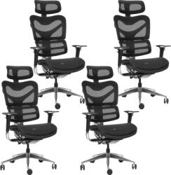 Mercury 4PACK ARIES JNS-701 ergonomikus irodai szék, fekete színben (4 db)