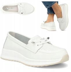 Filippo Női Bőr Mokaszin 40 Filippo Áttört Platform Félcipő Fehér (Filippo DP7651/26 WH)