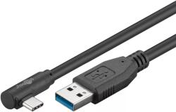 Goobay Cablu USB type C unghi 90 grade la USB A 3.0 2m Goobay (66503) - pretexpert