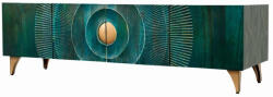 Invicta Comoda TV GOLDEN SUNSET 180 cm 3D din lemn de mango, turcoaz (48525)