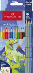 Faber-Castell Színes ceruza készlet, hatszögletű, FABER-CASTELL"Dinoszaurusz" 10+3 különböző szín (111213) - eztkapdki