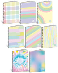 BLASETTI Spirálfüzet A/4 Vonalas 60 Lapos Lyukasztott Perforált One Color Pastelplus Vegyes Mintákban (BP152050118)