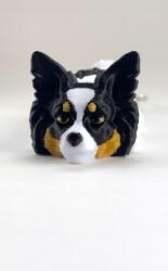  Papillon 3D mozgatható kulcstartó, kutya (brelok papillon pies)