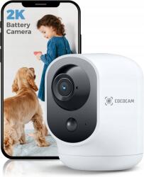  Cococam 2K Beltéri Pan/Tilt Vezeték nélküli Akkumulátor 5200mAh Fehér (ZS-GX7S)