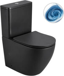 Cerano - Cesso, Vortex kombinációjú WC - Vortex öblítés + Slim/SoftClose ülőke - alsó/hátsó lefolyó - matt fekete - 61, 8x38 cm (CER-680357)