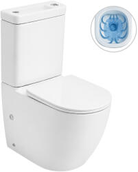 Cerano - Cesso kombi WC kézmosóval, Rimless - perem nélküli öblítés + UF ülőke - alsó/hátsó kifolyás - fényes fehér - 61, 8x38 cm (CER-680362)