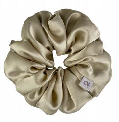 Qrown Selyem hajgumi pezsgő színben, M méret, természetes selyem, selyem scrunchie (5905289481203)