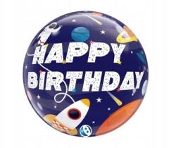  Buborék lufi Takara Bubble Balloon Birthday Outer Space - színes 56 cm