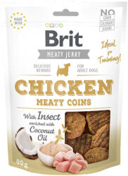 Brit BRIT Jerky Chicken with Insect Meaty Coins, recompense câini, Rondele carne Pui cu Insecte, 80g