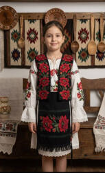 Ie Traditionala Costum popular Fetite format din rochie, fote si vesta Alexandra