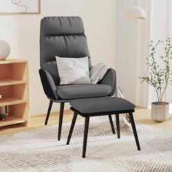 vidaXL Scaun relaxare cu taburet, gri deschis, textil/piele ecologica GartenMobel Dekor (3097506)