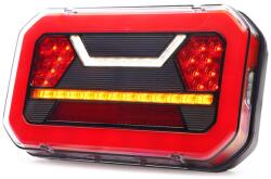 WAS Lampa spate LED combinata 12 24V, 23.7 cm, cu semnalizare dinamica, 5 functii, iluminare laterala numar inmatriculare, stanga dreapta, ECO (2560A DD L NN ECO)